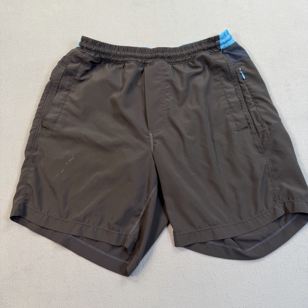 Birddogs Shorts Mens Medium Gray Lined Athletic 7 Inseam Running Gym Stretch